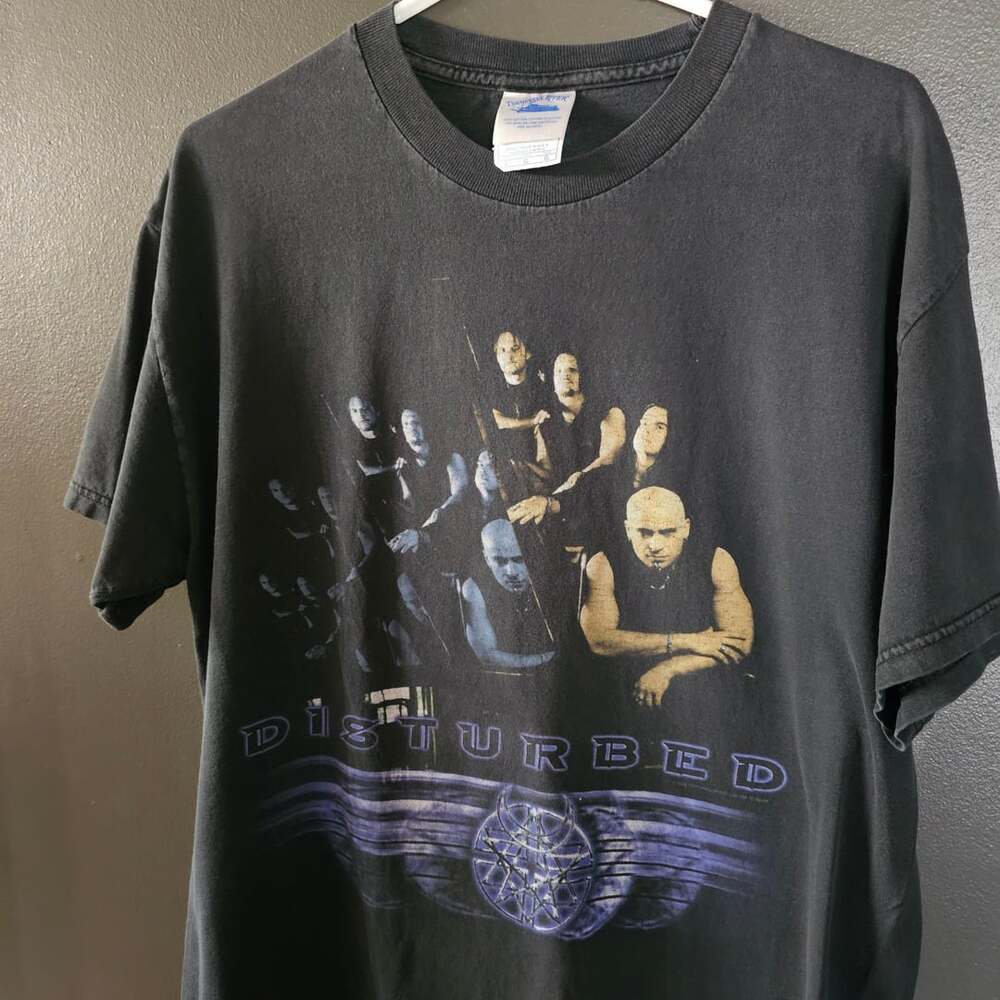 Vintage 2002 Disturbed Believe Album Band T-Shirt Black Size L